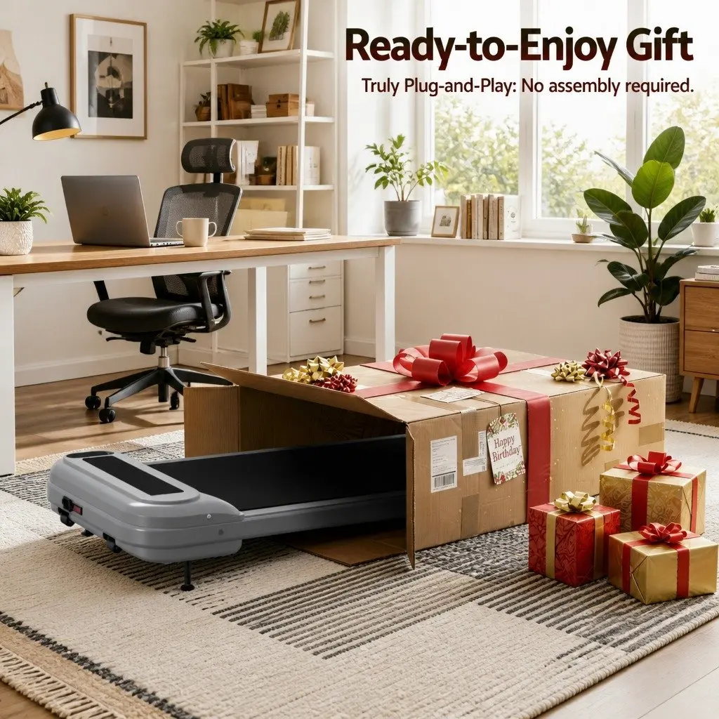 Electric Treadmill Walking Pad 3 Level Incline Under Desk Home Gym Grey