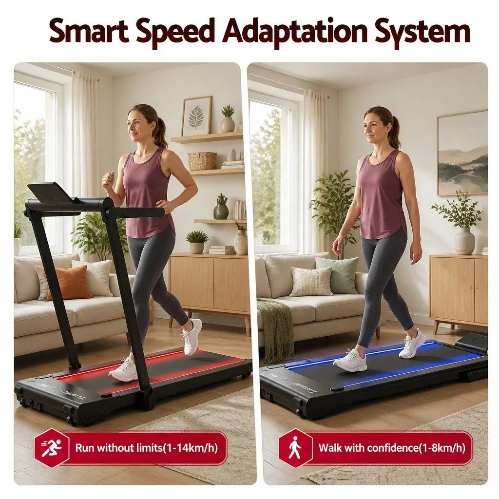 3-in-1 Walking Pad Treadmill Under Desk Home Gym 40cm Belt