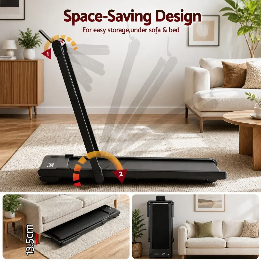 3-in-1 Walking Pad Treadmill Under Desk Home Gym 40cm Belt