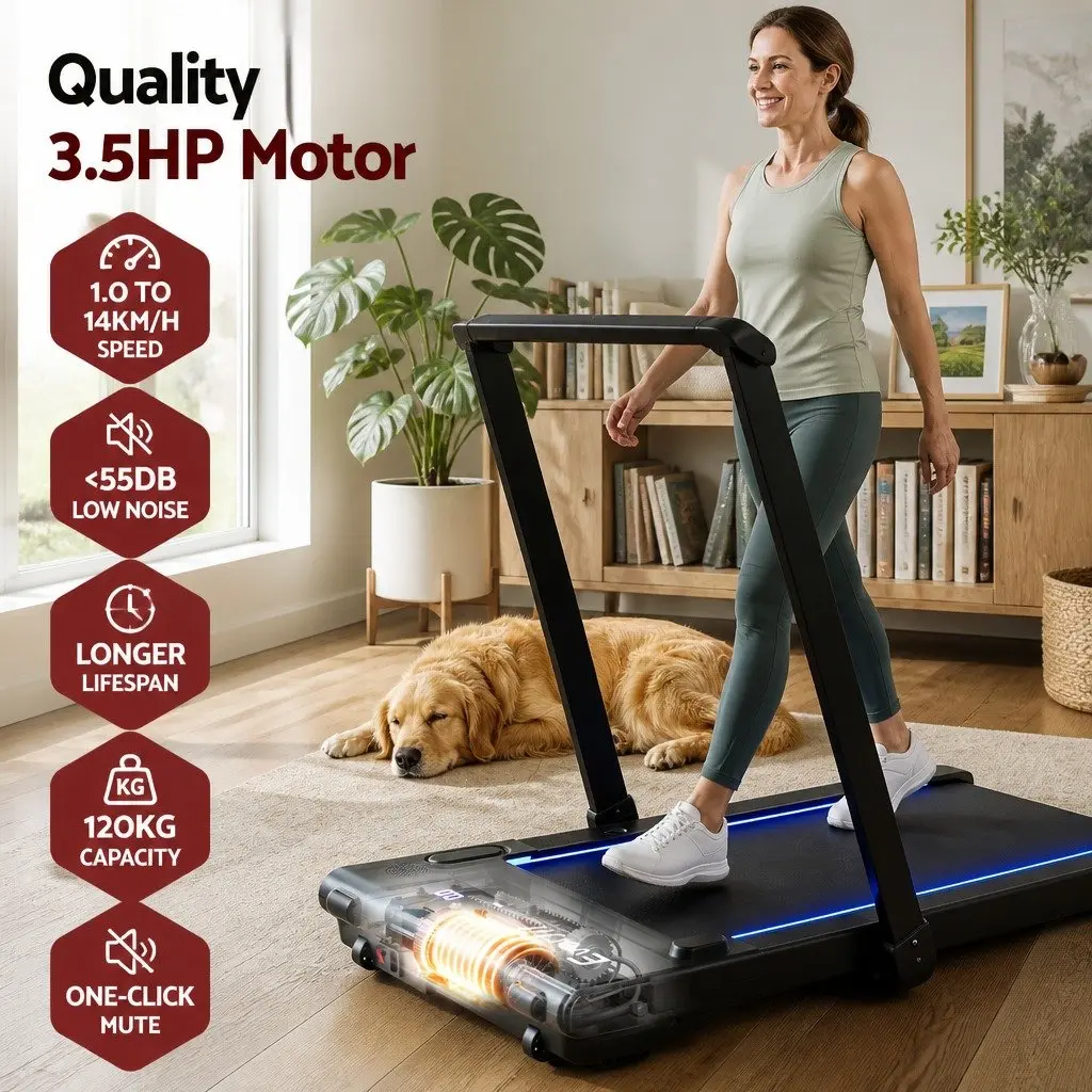 3-in-1 Walking Pad Treadmill Under Desk Home Gym 40cm Belt