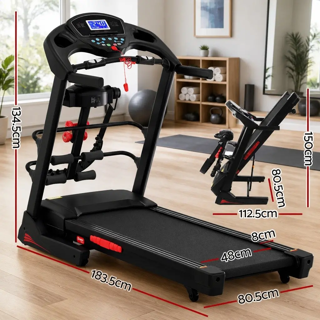 Electric Treadmill Home Gym Fitness Exercise Machine with Massager Belt Foldable