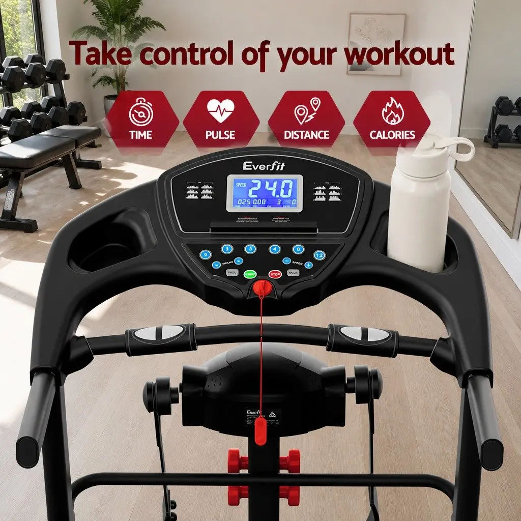 Electric Treadmill Home Gym Fitness Exercise Machine with Massager Belt Foldable