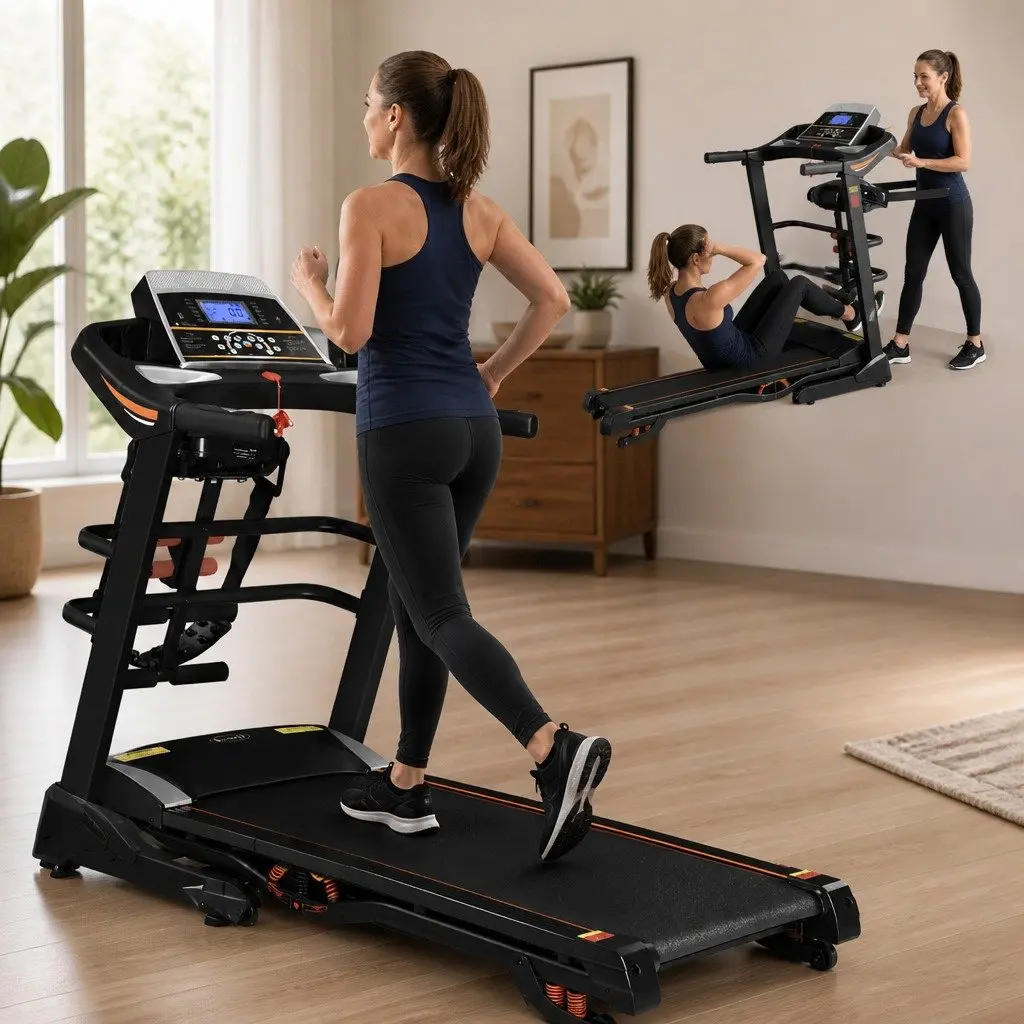 Electric Treadmill with 12 Programs and 150kg Capacity
