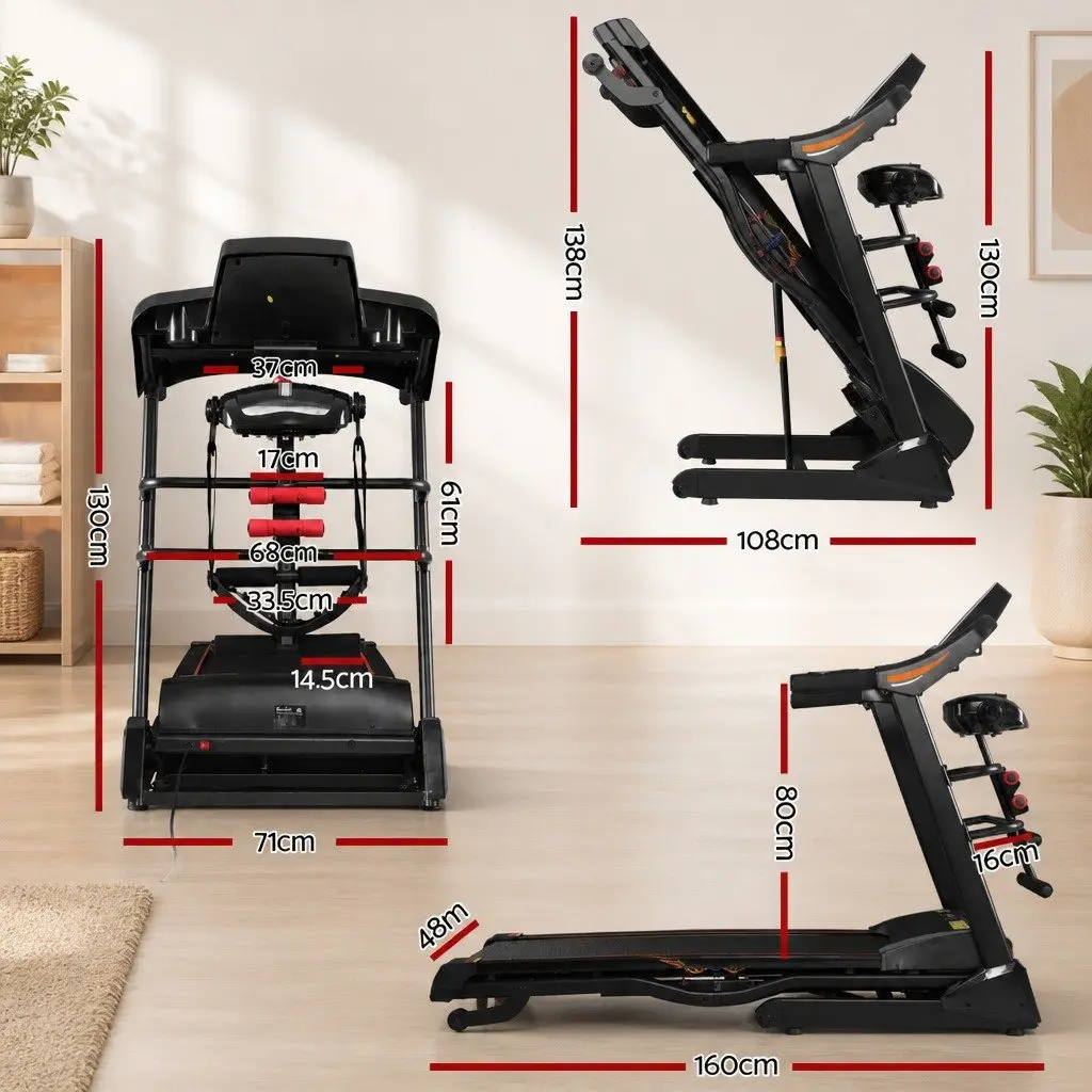 Electric Treadmill with 12 Programs and 150kg Capacity