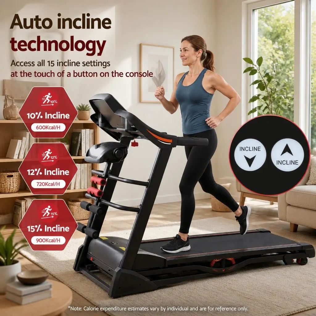 Electric Treadmill with 12 Programs and 150kg Capacity