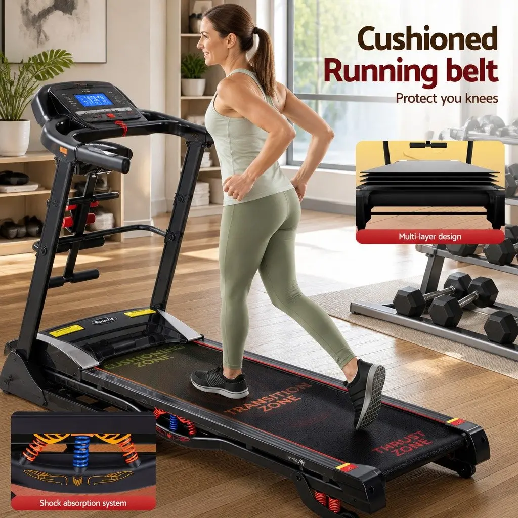 Electric Treadmill with 12 Programs and 150kg Capacity