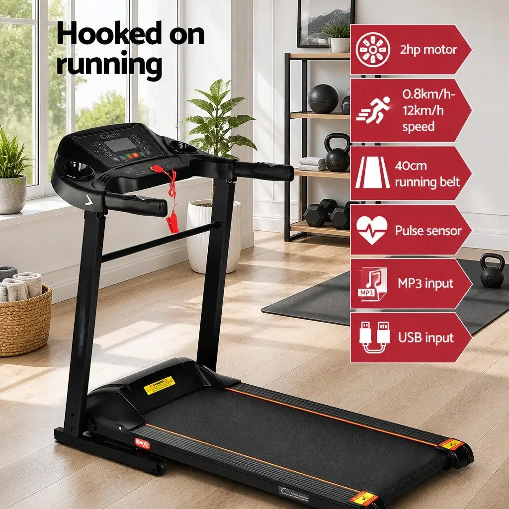Electric Treadmill Home Gym Fitness Machine Foldable 12 Programs 12 Speed Levels