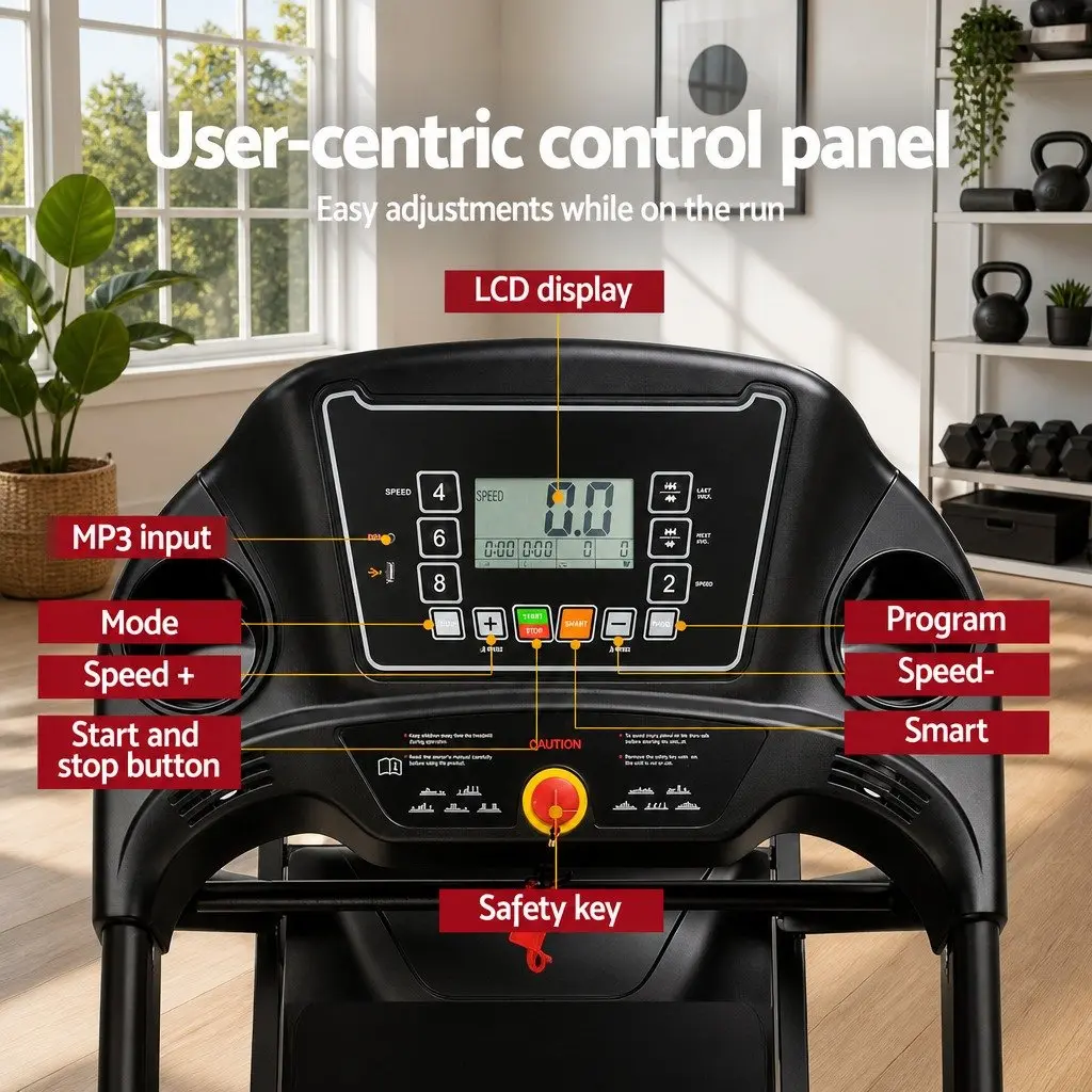 Electric Treadmill Home Gym Fitness Machine Foldable 12 Programs 12 Speed Levels