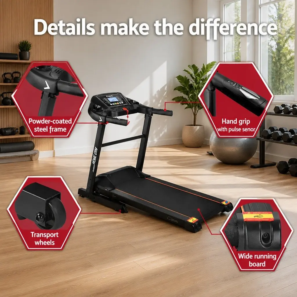 Electric Treadmill Home Gym Fitness Machine Foldable 12 Programs 12 Speed Levels