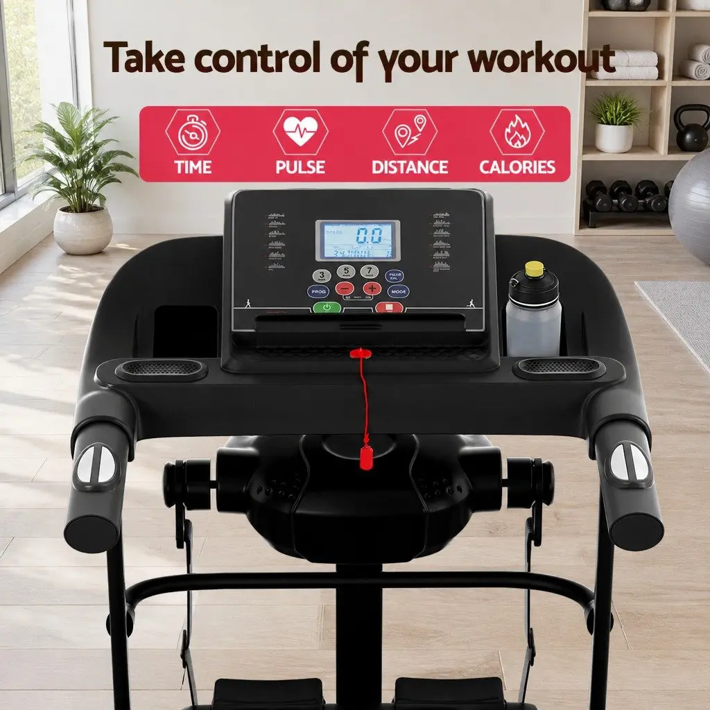 Electric Treadmill Home Gym Fitness Exercise Machine with Massage Bar 121.5cm L x 52cm W x 110cm H