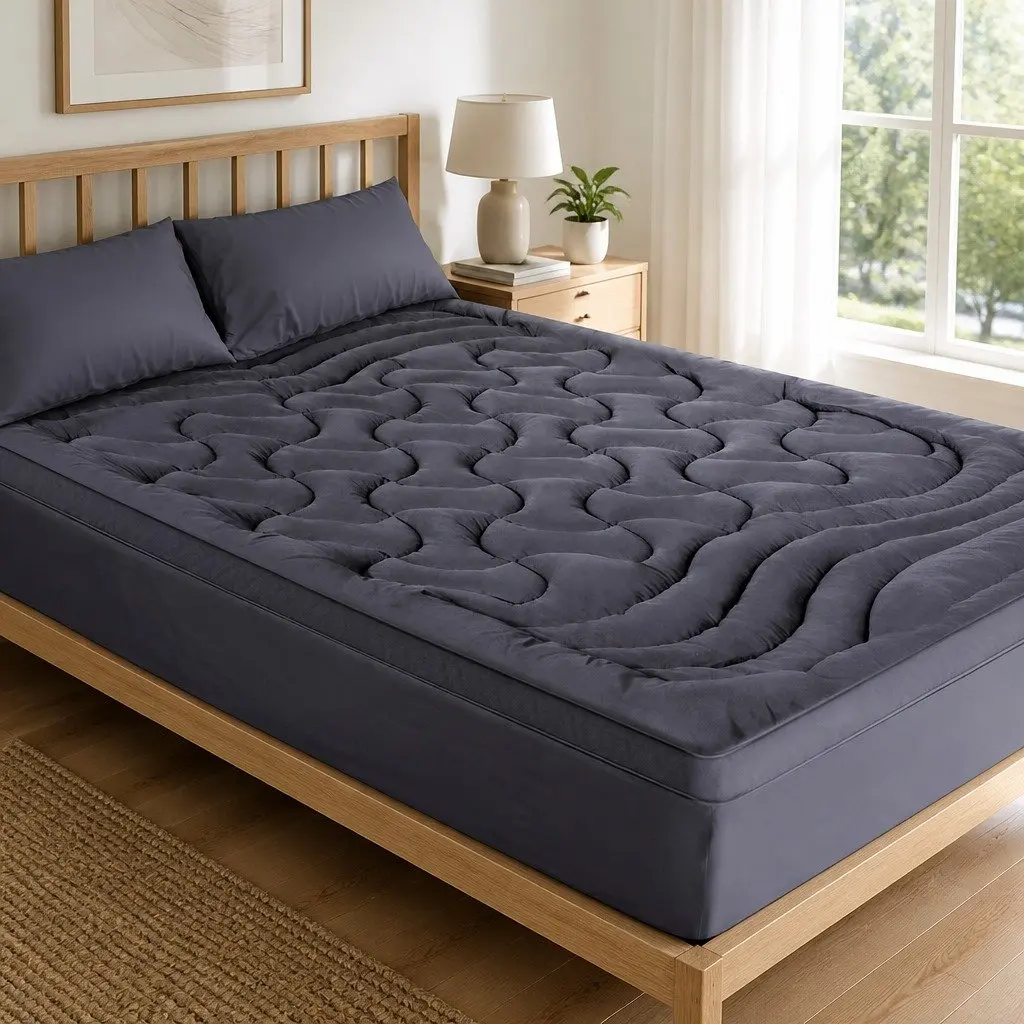 3-Zone Charcoal Pillowtop Mattress Topper
