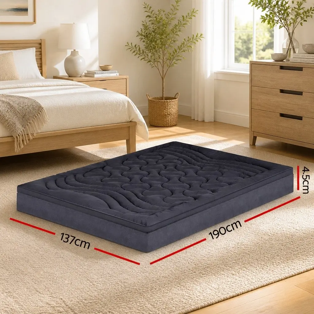 3-Zone Charcoal Pillowtop Mattress Topper