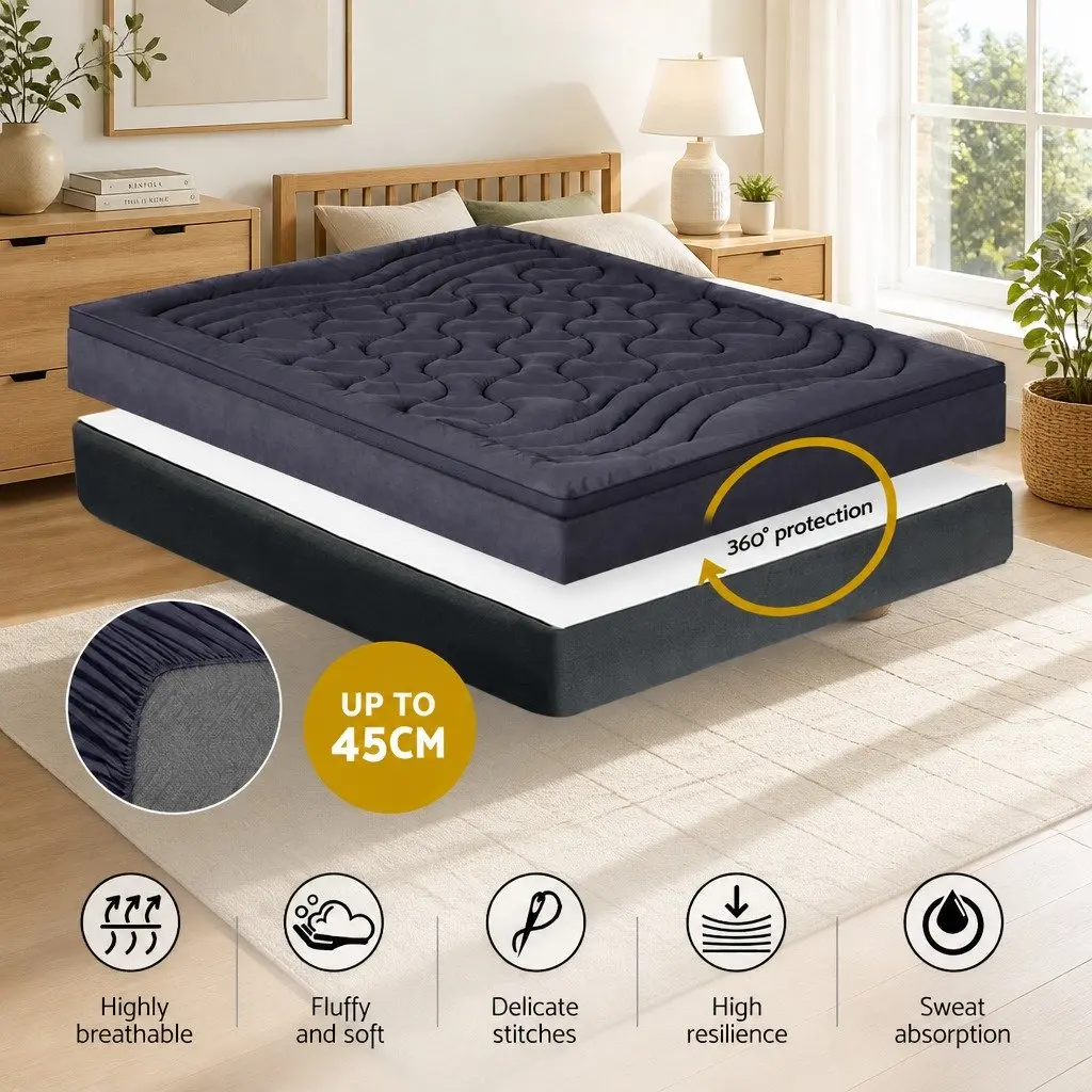 3-Zone Charcoal Pillowtop Mattress Topper