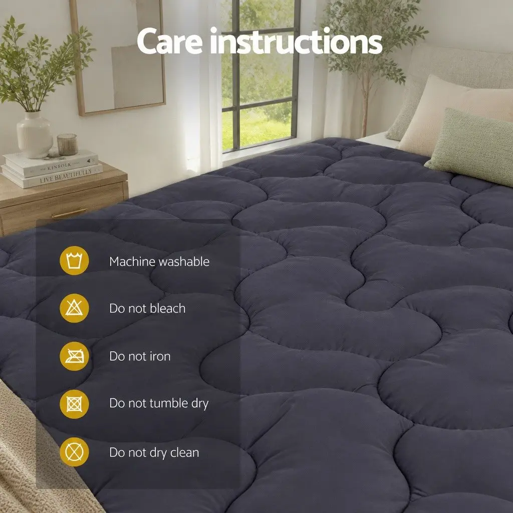 3-Zone Charcoal Pillowtop Mattress Topper