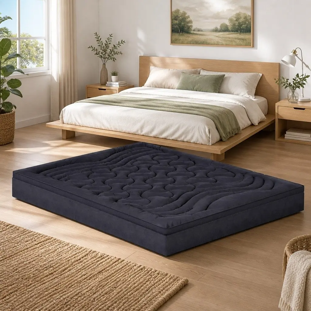 Pillowtop Mattress Topper King Single 3-Zone 1000GSM Charcoal Washable Deep
