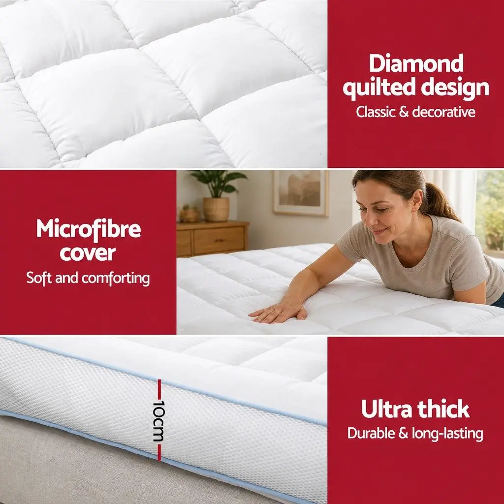 King Size Pillowtop Mattress Topper 10cm