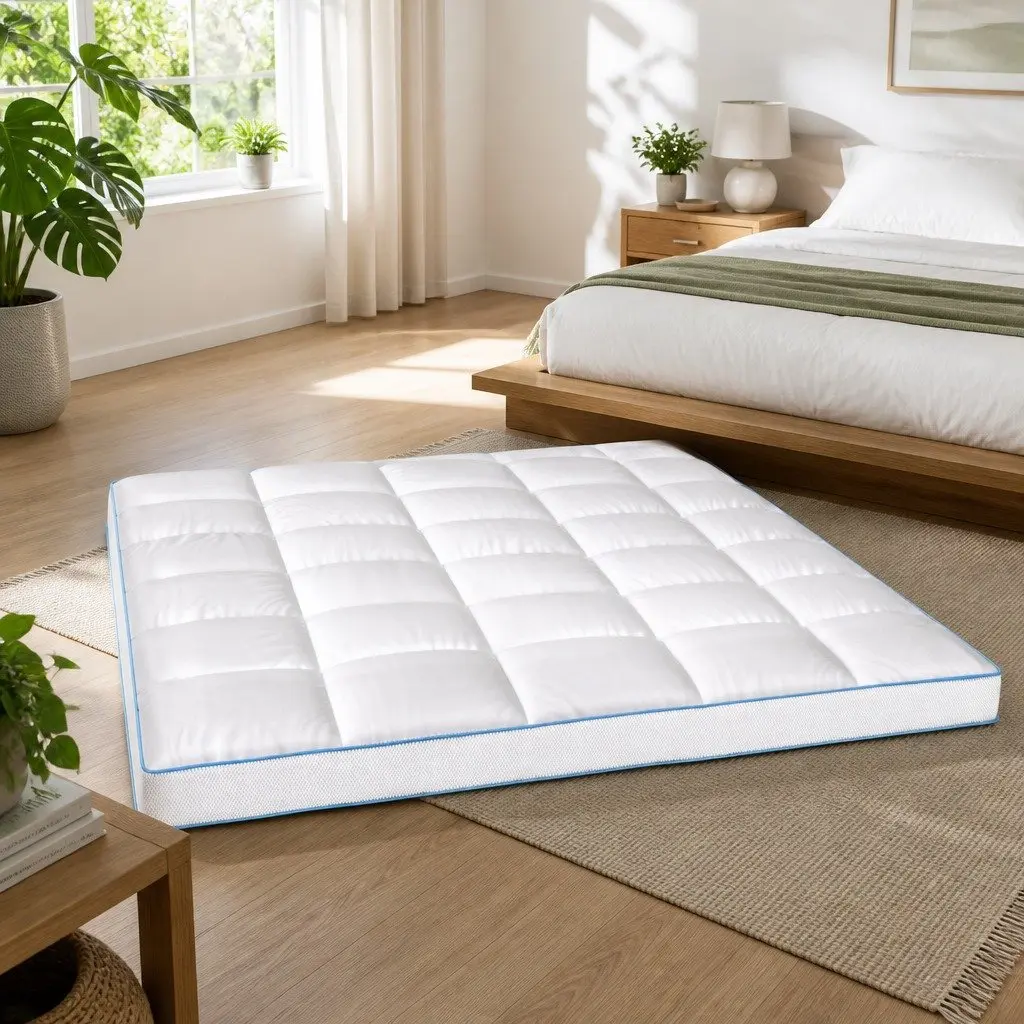 Queen Mattress Topper 10cm Thick Pillowtop Pad Cooling Underlay Back Pain Relief