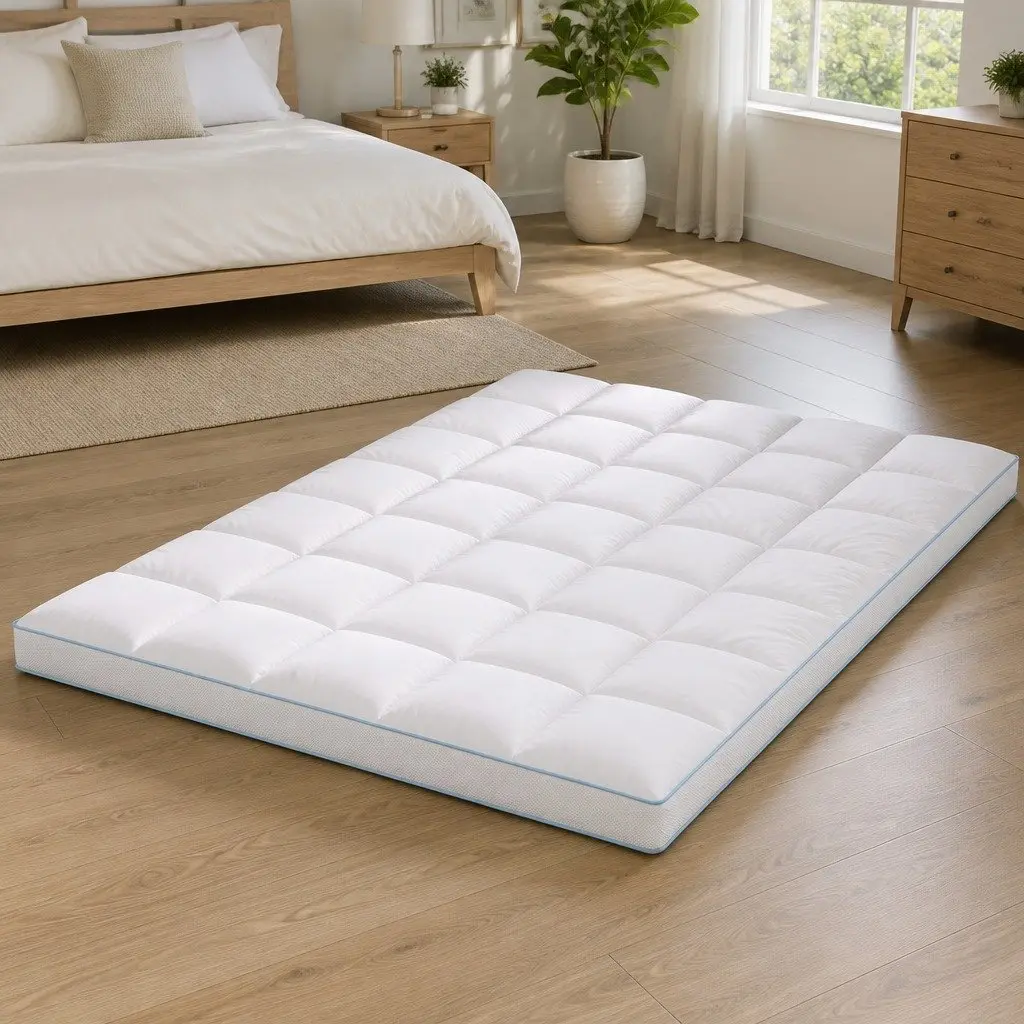 Queen Mattress Topper 10cm Thick Pillowtop Pad Cooling Underlay Back Pain Relief