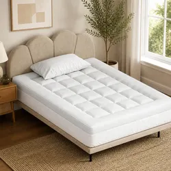7.5cm Thick Double Pillowtop Mattress Topper with Bamboo Cover