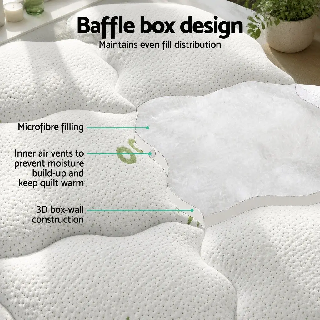 King Mattress Topper for Bed 7.5cm Thick Bamboo Cover Washable