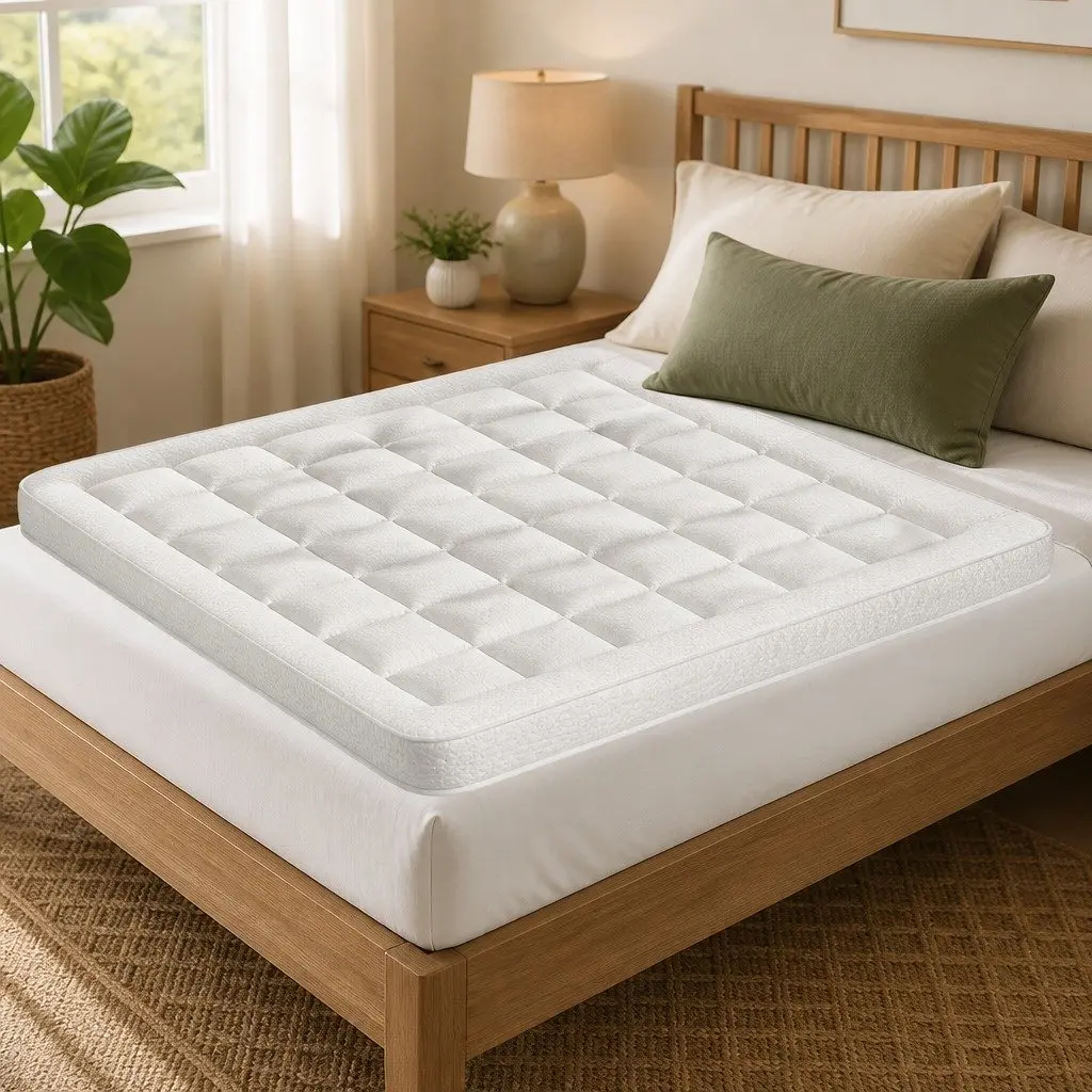 Pillowtop Mattress Topper 7.5cm Thick Queen Bed Protector Bamboo Cover Washable