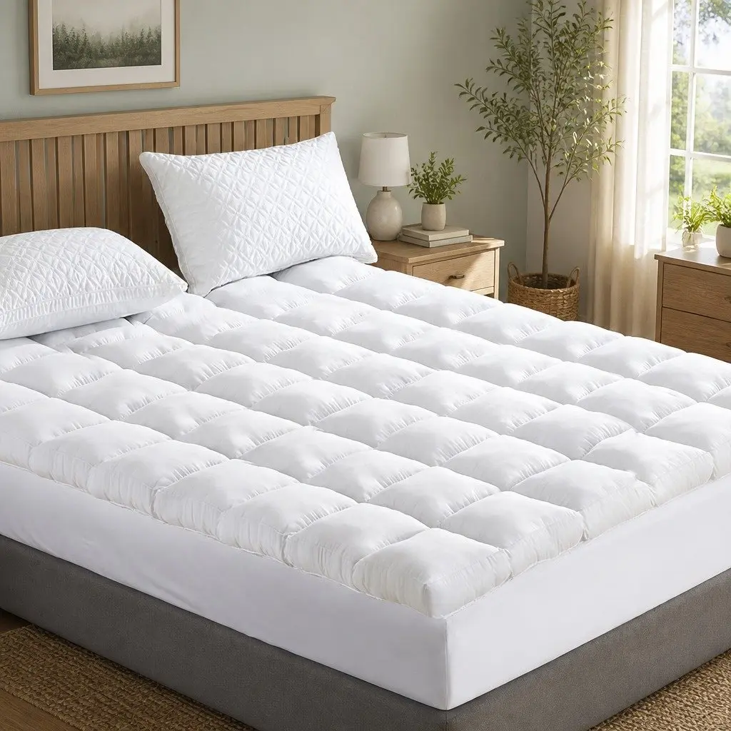 Mattress Topper King Size 5cm Thick Bamboo Charcoal Microfibre Washable Breathable