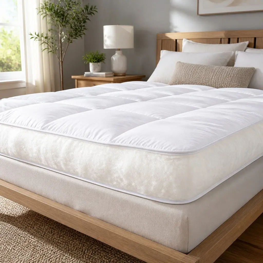 Mattress Topper King Size 5cm Thick Bamboo Charcoal Microfibre Washable Breathable