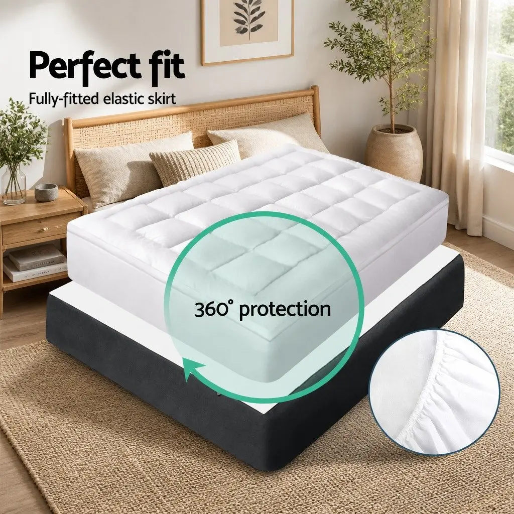 Queen Mattress Topper for Bed 5cm Bamboo Pillowtop Pad Pressure Relief Breathable