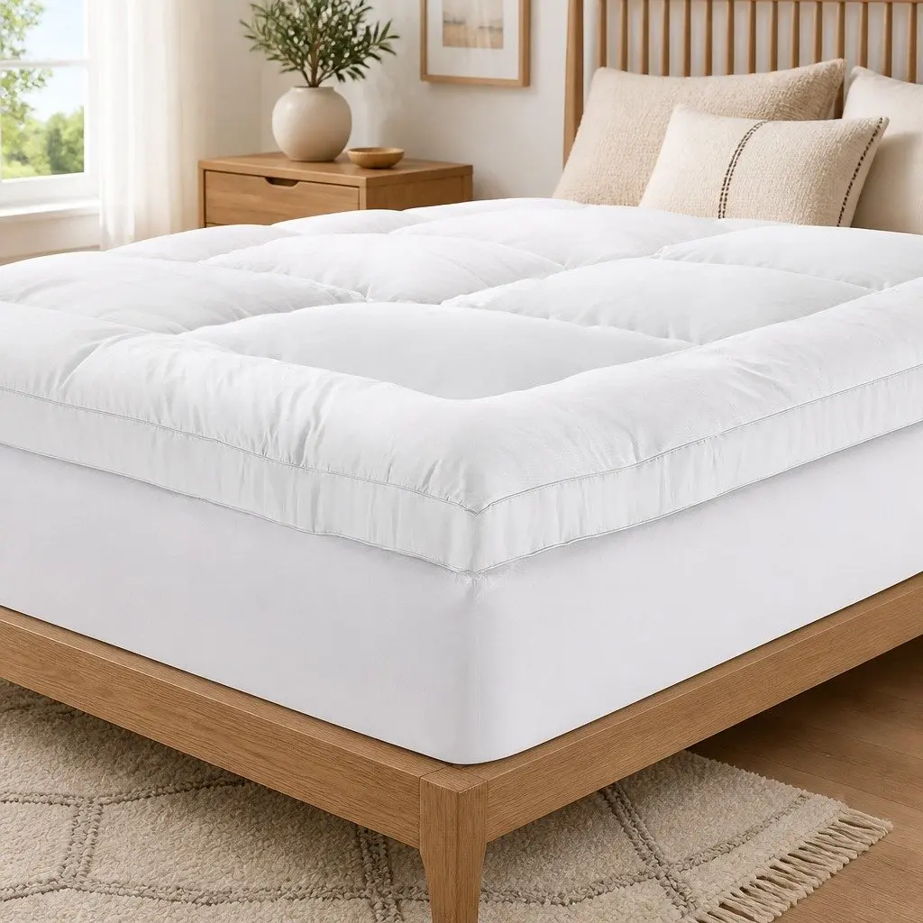 Queen Mattress Topper for Bed 5cm Bamboo Pillowtop Pad Pressure Relief Breathable