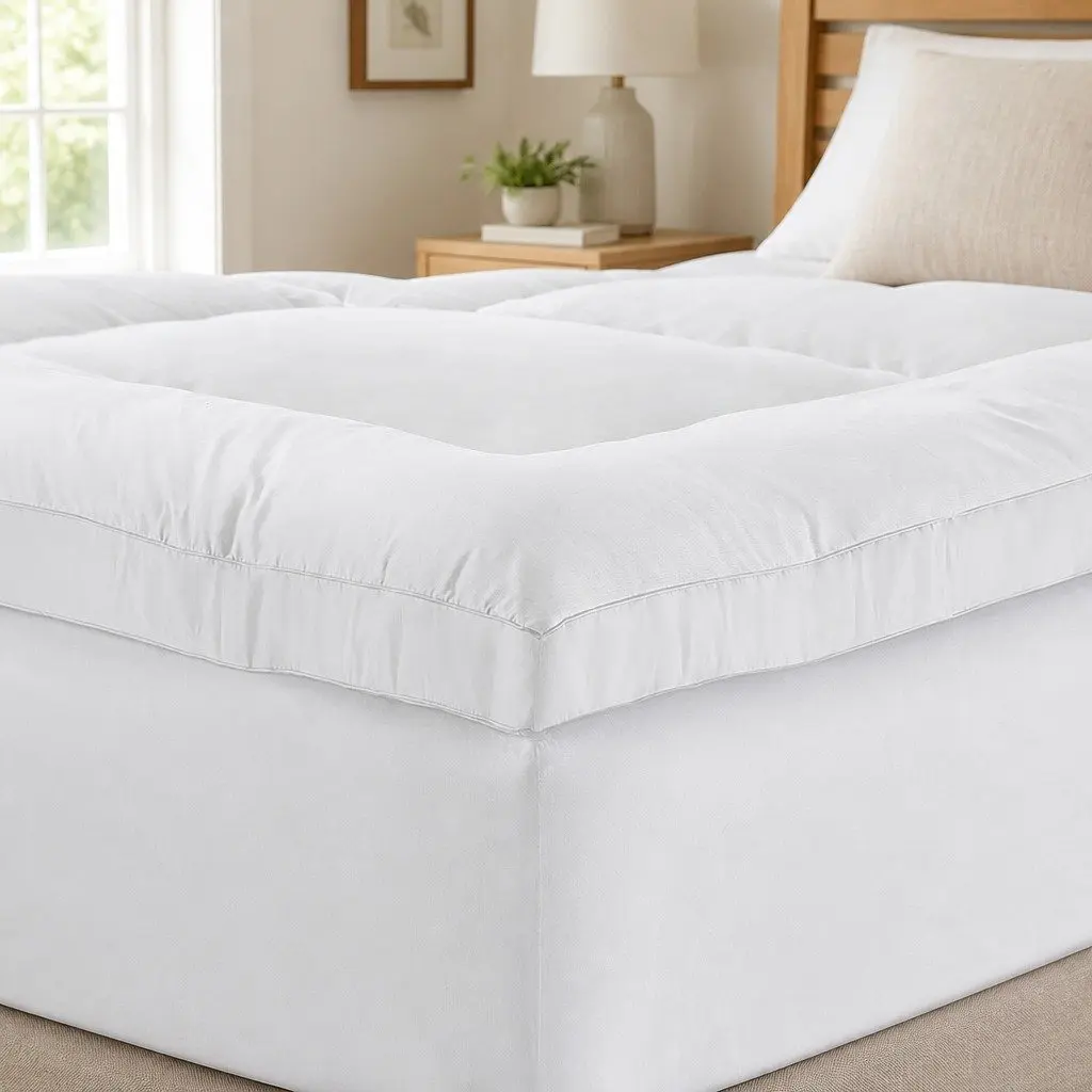 Single Mattress Topper for Bed 5cm Thick Bamboo Microfibre Pillowtop 45cm Deep Pocket