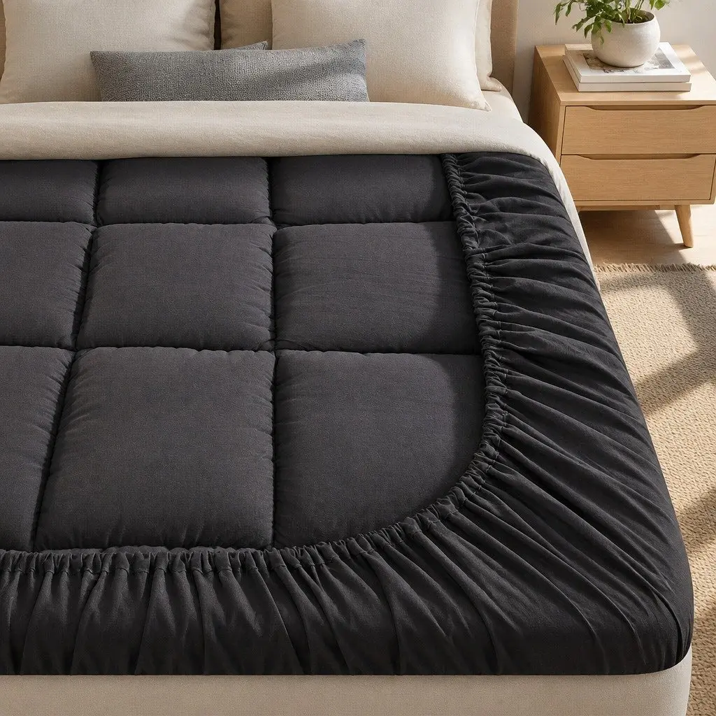 Mattress Topper Double Bed Cooling Pad 5cm Thick Grey
