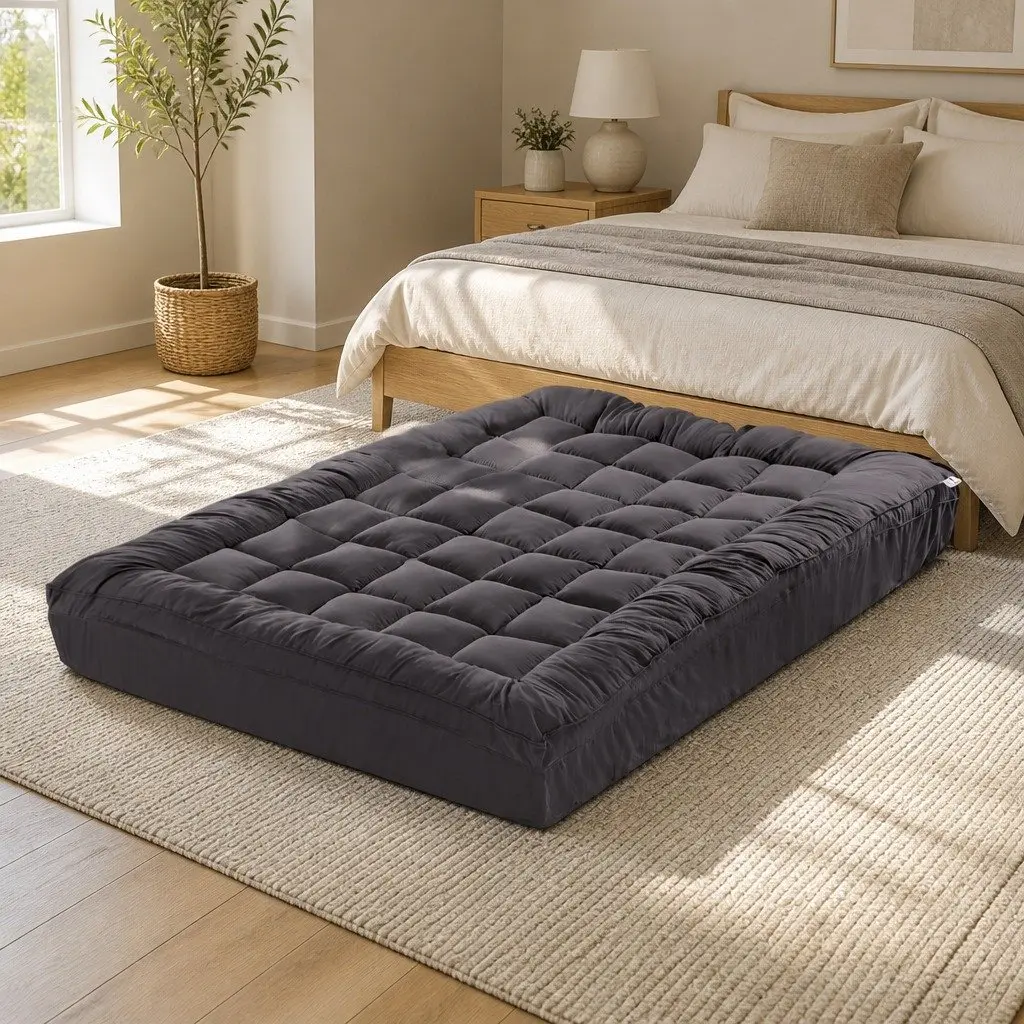 Mattress Topper Double Bed Cooling Pad 5cm Thick Grey