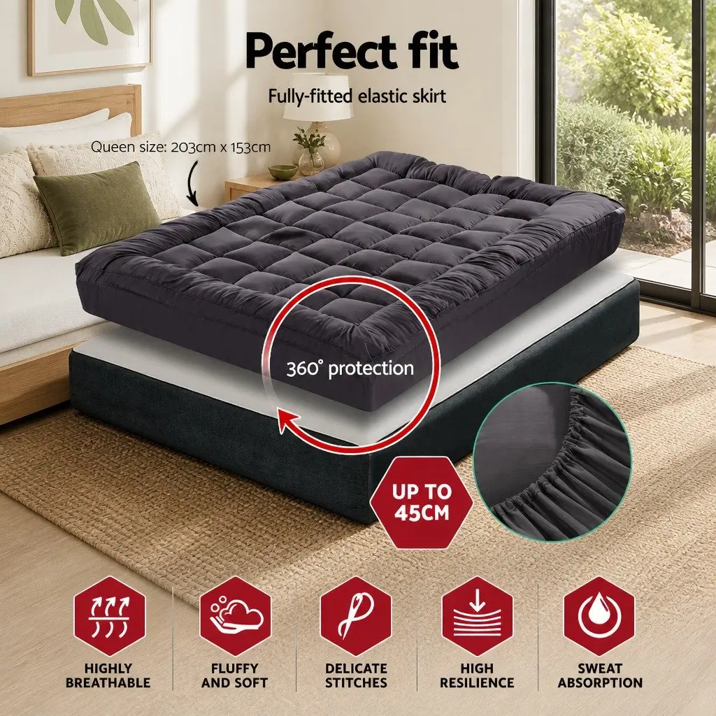 Mattress Topper Queen Bed 5cm Deep Pocket Cooling Pressure Relief