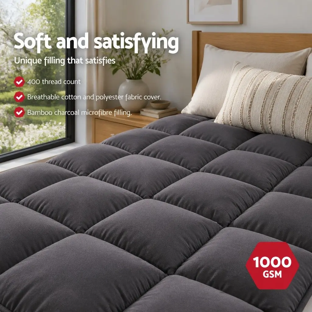 Mattress Topper Queen Bed 5cm Deep Pocket Cooling Pressure Relief