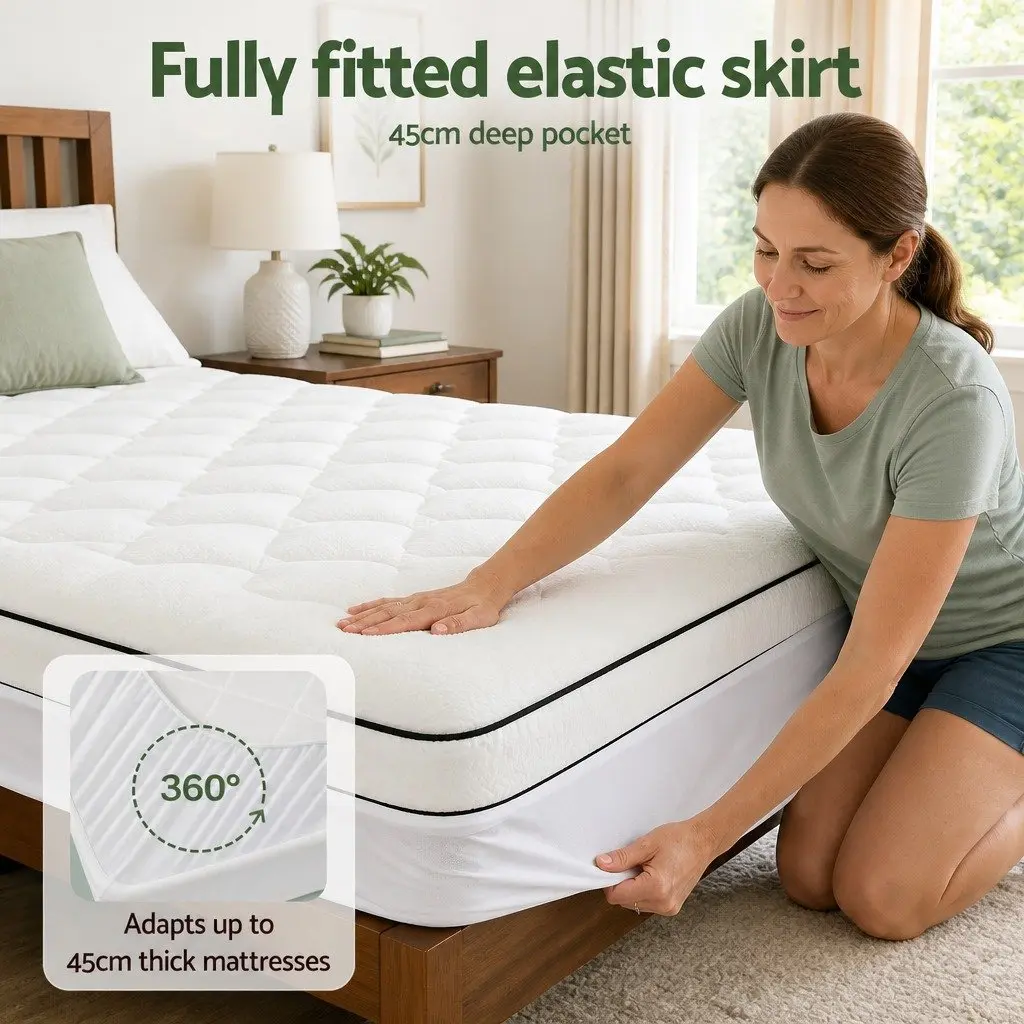 Mattress Topper King Single 5cm Coral Fleece Pillowtop Fitted Elastic Warm