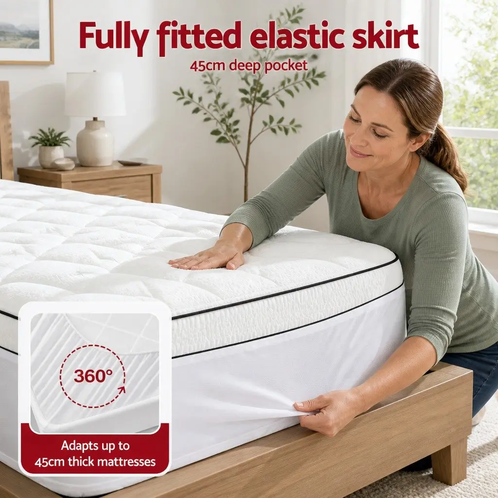 Queen Mattress Topper for Bedroom 5cm Pillowtop Coral Fleece Fitted Baffle Box Stitch