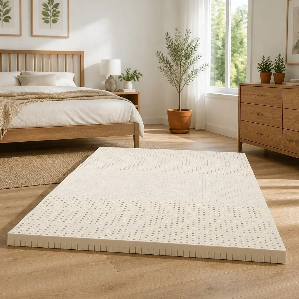 Double Latex Mattress Topper, 190cm x 137cm x 7.5cm