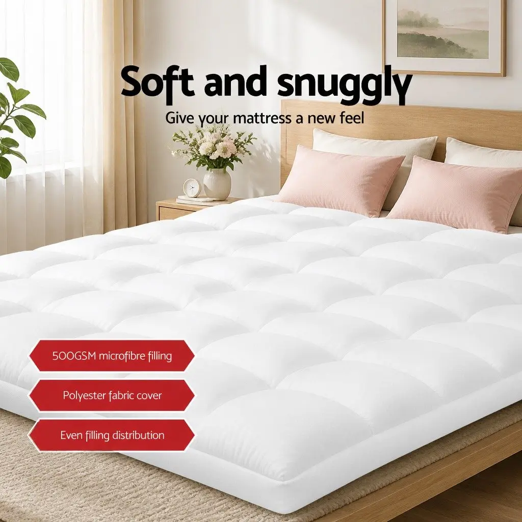 King Mattress Topper 5cm Microfibre Pad