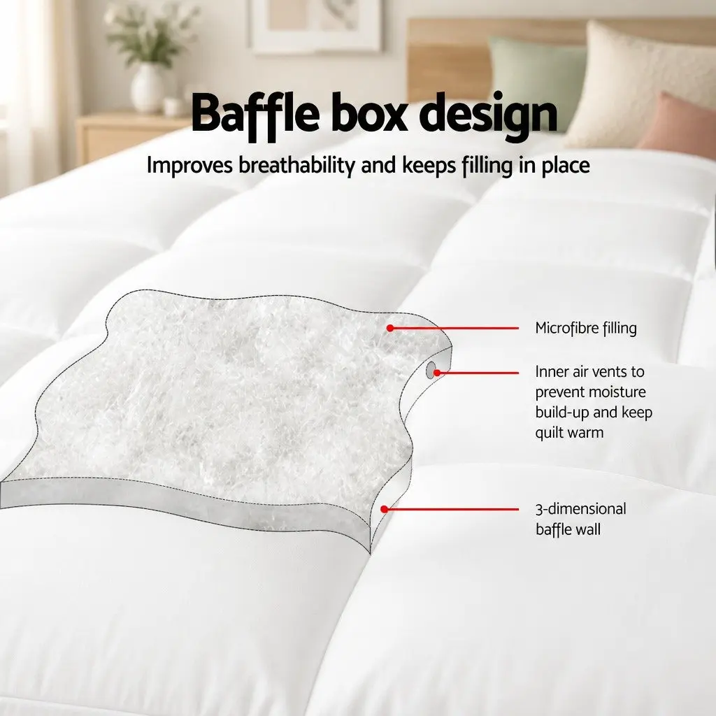 King Mattress Topper 5cm Microfibre Pad