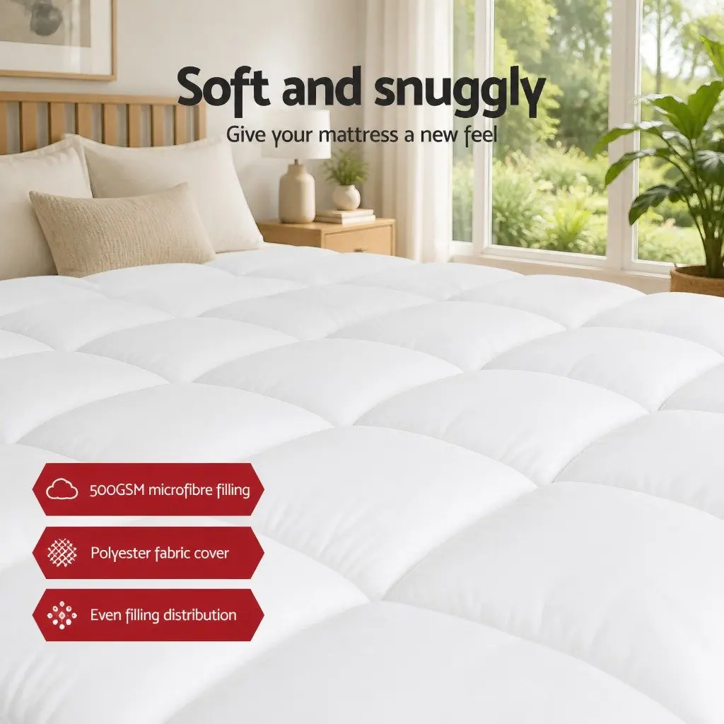 Pillowtop Mattress Topper King Single 5cm Thick Breathable Microfibre Pad