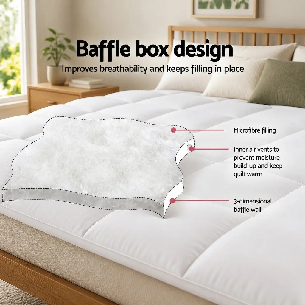 Mattress Topper Single Bed 5cm Breathable Microfibre