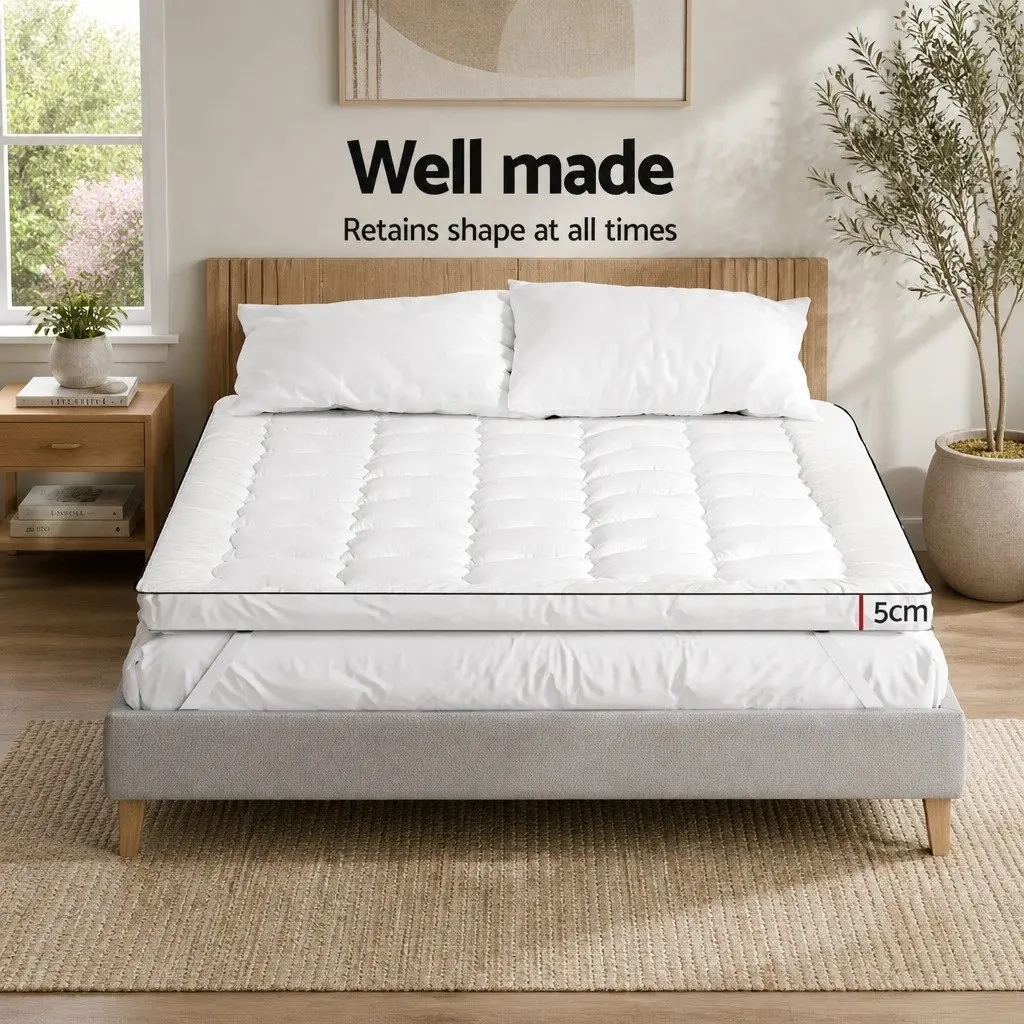 Mattress Topper Single Bed 5cm Breathable Microfibre