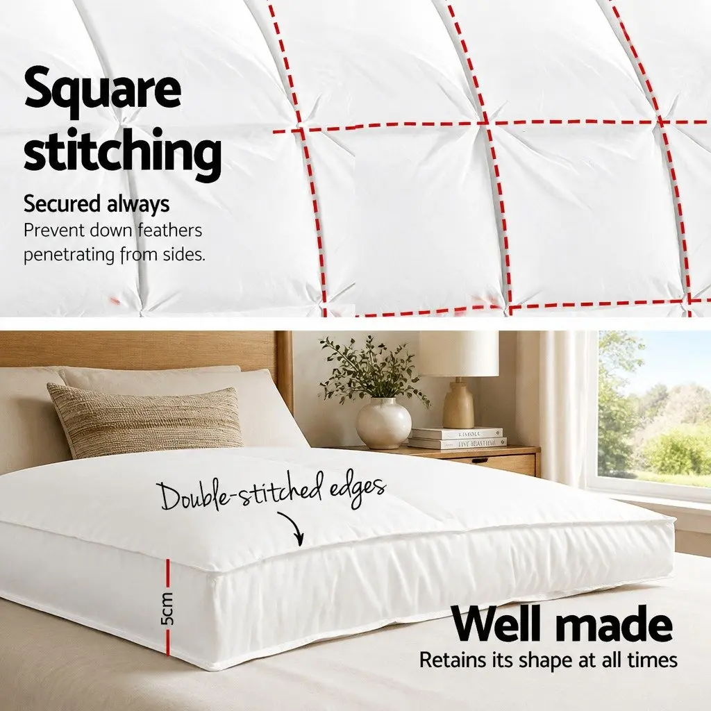 Pillowtop Mattress Topper Double Bed 5cm Thick Microfibre Filling Fitted