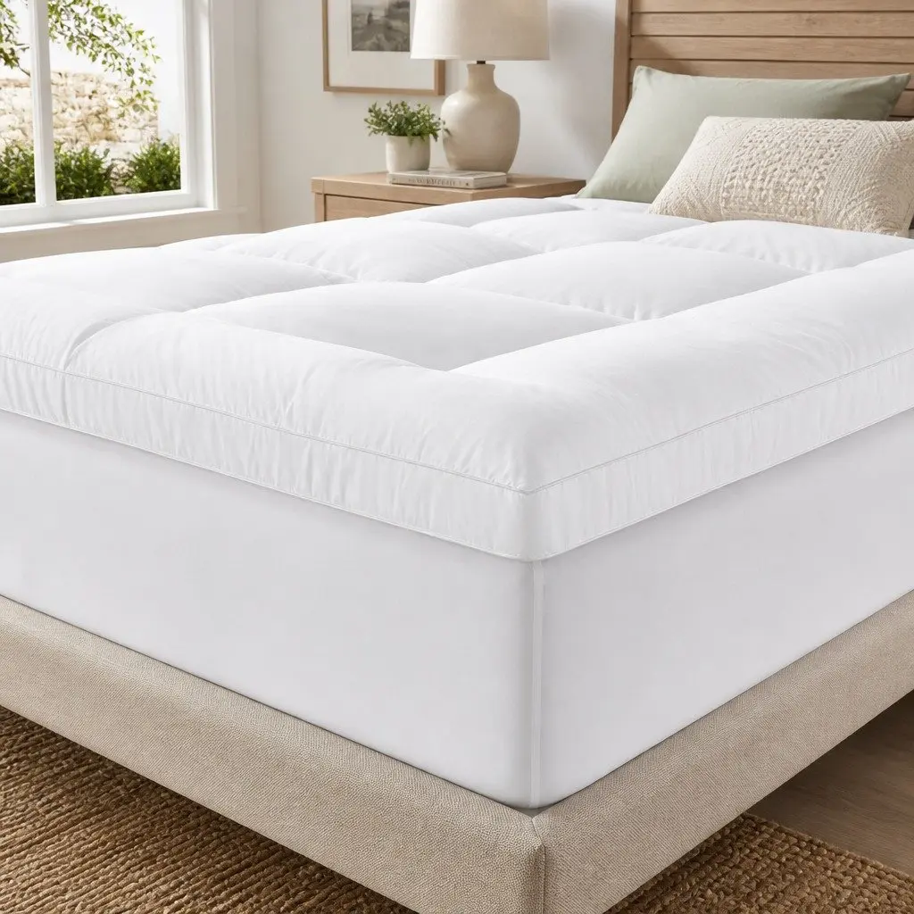 Pillowtop Mattress Topper Double Bed 5cm Thick Microfibre Filling Fitted