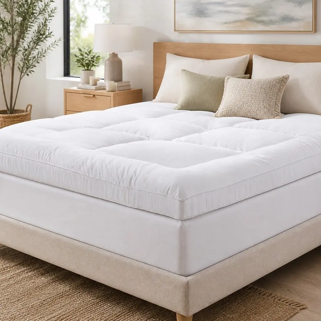 King Pillowtop Mattress Topper 5cm Thick Microfibre Filling 45cm Deep Pocket