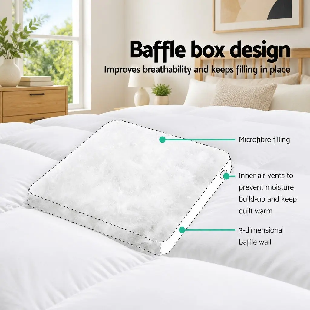 Pillowtop Mattress Topper 5cm King Single Thick Pad Washable Microfibre Filling