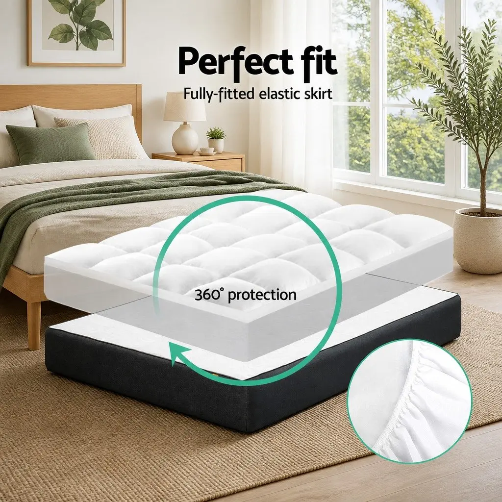 Pillowtop Mattress Topper 5cm King Single Thick Pad Washable Microfibre Filling
