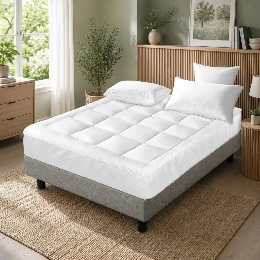 Pillowtop Mattress Topper 5cm King Single Thick Pad Washable Microfibre Filling