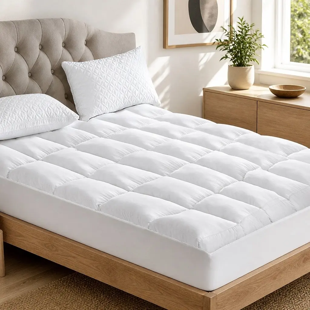 Queen Mattress Topper Pillowtop 5cm Thick Microfibre Underlay