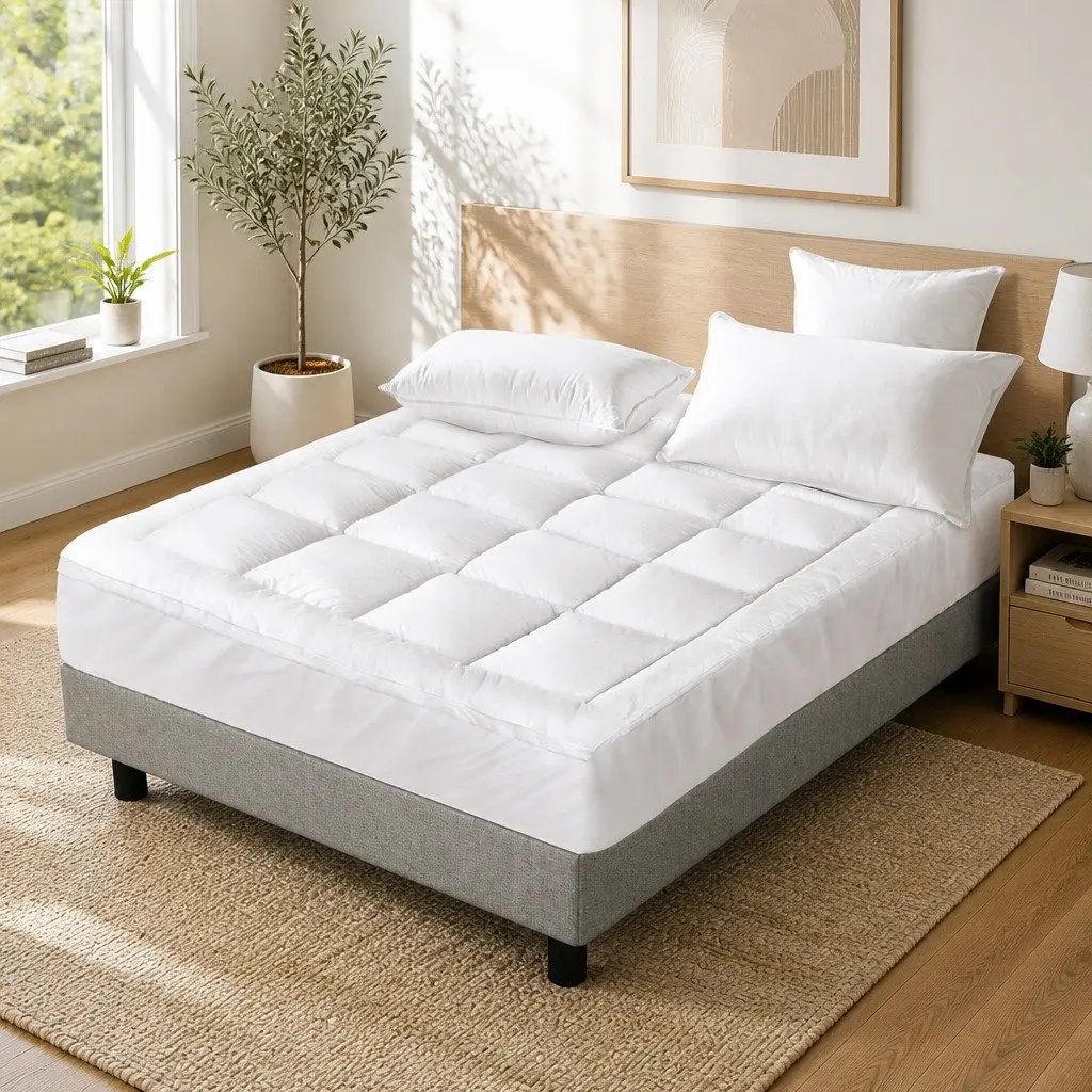 Queen Mattress Topper Pillowtop 5cm Thick Microfibre Underlay